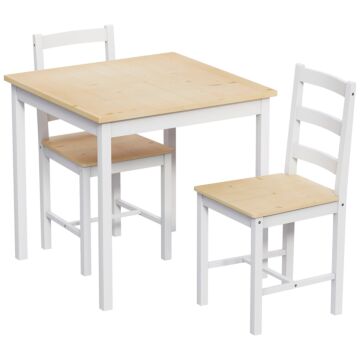 Vida Designs Yorkshire 2 Seater Dining Set, White & Pine