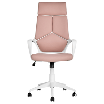 Office Chair Pink And White Fabric Swivel Desk Computer Adjustable Seat Reclining Backrest Beliani