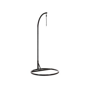 Stand For Hanging Chair Black Powder-coated Steel With Chain Beliani
