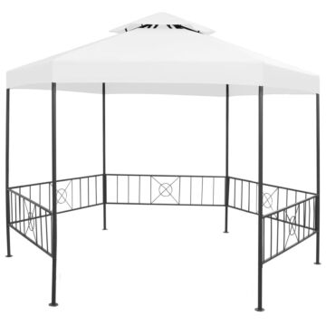 Vidaxl Garden Gazebo 323x275x265 Cm White 180 G/m²