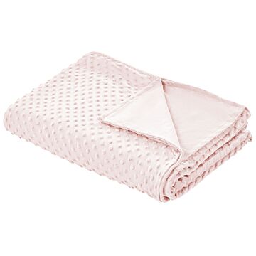 Weighted Blanket Cover Pink Polyester Fabric 120 X 180 Cm Dotted Pattern Modern Design Bedroom Textile Beliani