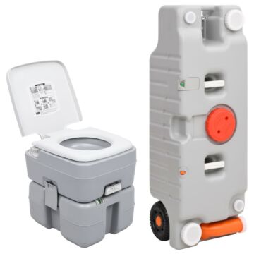 Vidaxl Portable Camping Toilet And Water Tank Set