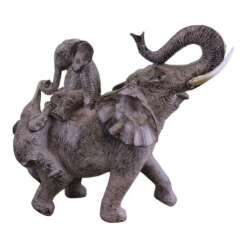 Climbing Elephants Ornament With Natural Effect