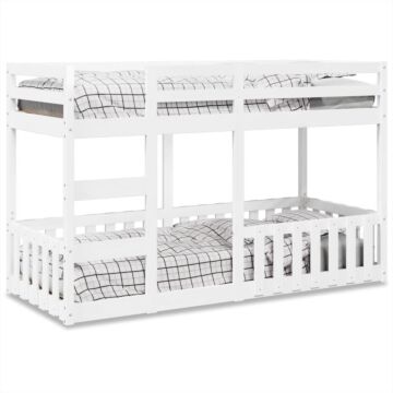 Vidaxl Bunk Bed White 90x190 Cm Solid Wood Pine