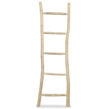 Vidaxl Towel Ladder With 5 Rungs Teak 45x150 Cm Natural