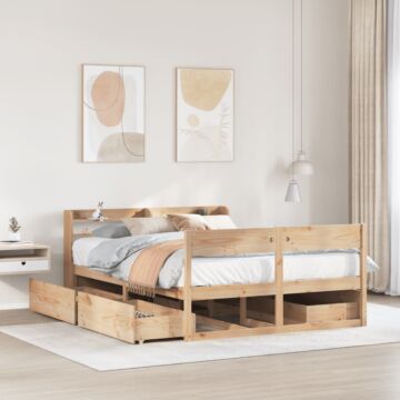 Vidaxl Bed Frame Without Mattress 140x200 Cm Solid Wood Pine