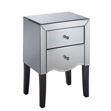 Palermo 2 Drawer Bedside Mirrored