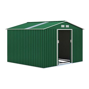 Oxford Green Shed Apex Roof With Fibre Reinforced Plastic Skylight