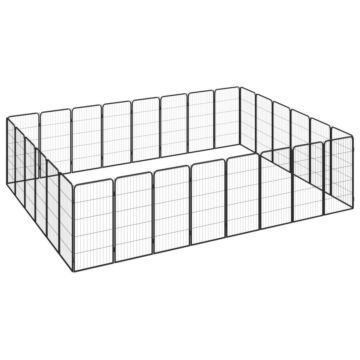 Vidaxl 28-panel Dog Playpen Black 50x100 Cm Powder-coated Steel