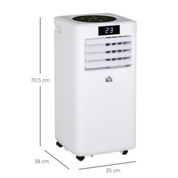 Homcom 10000 Btu Air Conditioner Portable Ac Unit For Cooling Dehumidifying Ventilating With Remote Controller, Led Display, Timer, For Bedroom, White