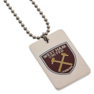 West Ham United Fc Enamel Crest Dog Tag & Chain