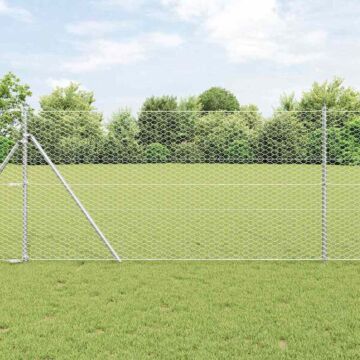 Vidaxl Hexagon Fence 1x100 M Galvanised Steel, Vidaxl Fence Posts 13 Pcs Ø32 Mm 150 Cm Galvanised Steel