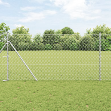 Vidaxl Hexagon Fence 1x100 M Galvanised Steel, Vidaxl Fence Posts 13 Pcs Ø32 Mm 150 Cm Galvanised Steel