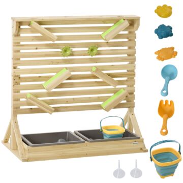 Outsunny Outdoor Kids Running Water And Sand Playset, With 18 Accessories