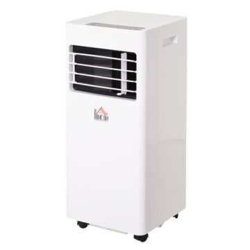 Homcom Mobile Air Conditioner White W/ Remote Control Cooling Dehumidifying Ventilating - 650w