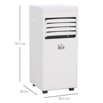 Homcom Mobile Air Conditioner White W/ Remote Control Cooling Dehumidifying Ventilating - 557w