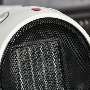 Homcom Small Space Heater, Ceramic Electric Heater With 3 Heating Mode, Adjustable Temperature, Tip-over & Overheating Protection, 900w/1500w