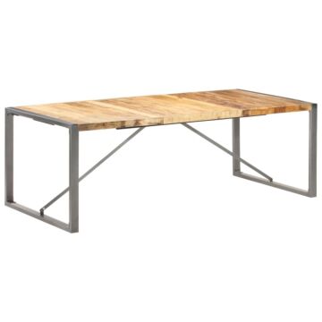 Vidaxl Dining Table 220x100x75 Cm Solid Rough Mango Wood