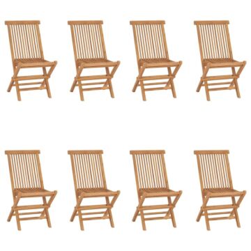 Vidaxl Folding Garden Chairs 8 Pcs Solid Teak Wood