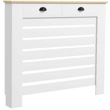Homcom 95.5h X 111wcm Radiator Cover, With Drawer - White