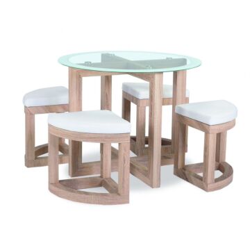 Quarry Dining Set With Glass Top And 4 Chairs