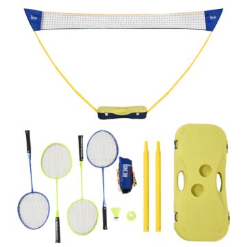 Homcom Portable Badminton Net Set For Adults Kids With Foldable Design For Indoor Outdoor, Beach, Backyard