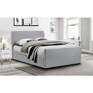 Capri Fabric Bed With Drawers Light Grey 150cm
