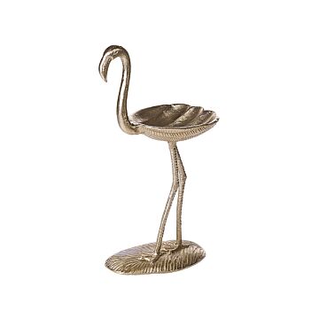 Home Decoration Gold Aluminum Flamingo Shaped With Storage Tray Decor Figurine Modern Industrial Design Beliani