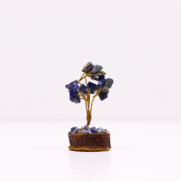 Mini Gemstone Tree On Wood Base - Sodalite (15 Stones)