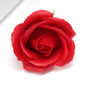 Craft Soap Flowers - Med Rose - Red - Pack Of 10