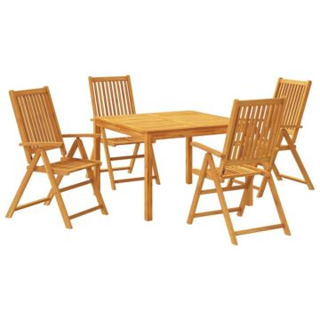 Vidaxl 5 Piece Garden Dining Set Solid Wood Acacia