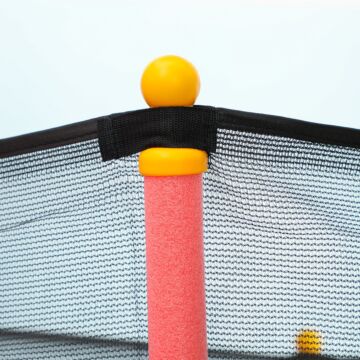 Homcom Kids Trampoline Mini Bouncer With Enclosure Safety Net For Ages 3-10 Years - Red