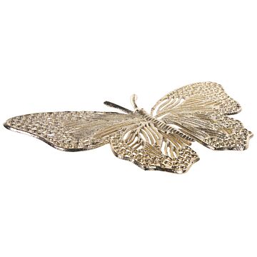 Home Decoration Gold Aluminum Butterfly Shaped Table Decor Figurine Modern Industrial Design Beliani