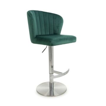 Sigma Brushed Velvet Green Bar Stool