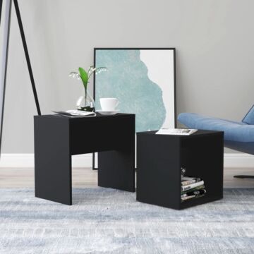 Vidaxl Coffee Table Set Black 48x30x45 Cm Engineered Wood