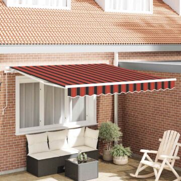 Vidaxl Manual Retractable Awning Orange And Brown 300x250 Cm