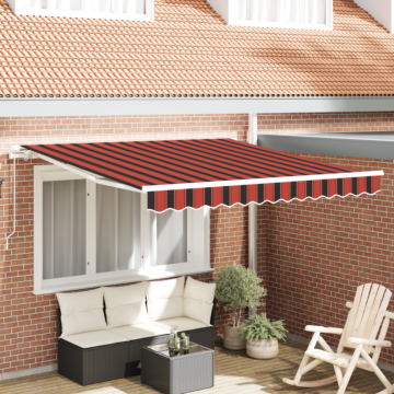 Vidaxl Manual Retractable Awning Orange And Brown 300x250 Cm