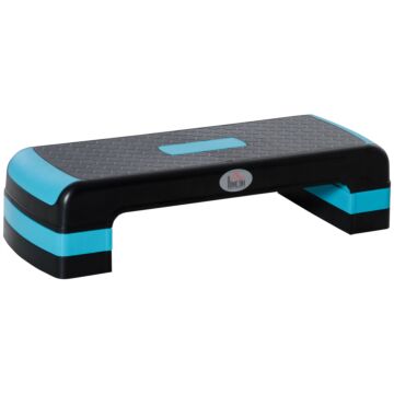 Homcom Aerobic Step, 10cm, 15cm & 20cm Height Adjustable Exercise Stepper, Nonslip Step Board Great For Home & Office