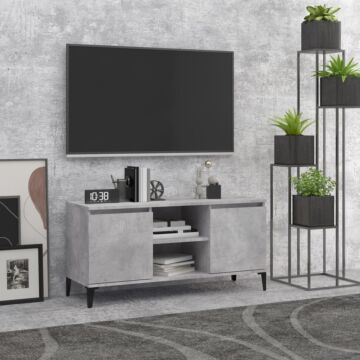 Vidaxl Tv Cabinet With Metal Legs Concrete Grey 103.5x35x50 Cm