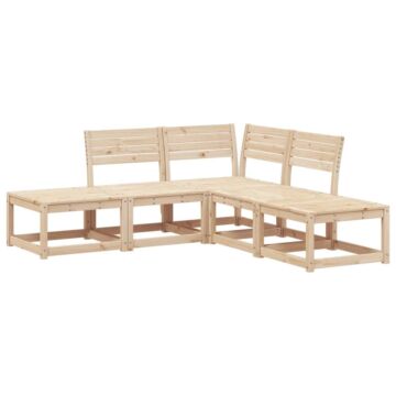 Vidaxl 5 Piece Garden Sofa Set Solid Wood Pine