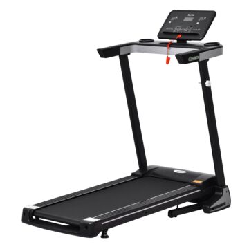 Homcom Folding Treadmill For Home Motorised Running Machine W/ Lcd Display Black