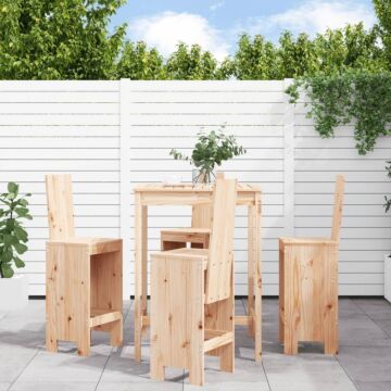 Vidaxl 5 Piece Garden Bar Set Solid Wood Pine