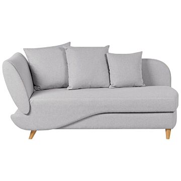 Left Hand Chaise Lounge In Light Grey Fabric With Storage Container Beliani