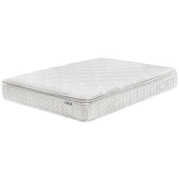 Pocket Spring Mattress White Bamboo Fabric Super King Size 6ft 5 Zone Medium Firm Removable Cover Beliani