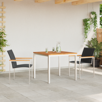 Vidaxl 3 Piece Garden Dining Set Solid Wood Acacia, Vidaxl Outdoor Dining Table 90x90x74.5 Cm Solid Wood Acacia