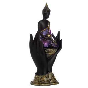 Decorative Purple, Gold & Black Thai Buddha - Sitting In Hand