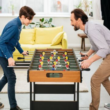 Homcom Folding Football Gaming Table Mini Foosball Soccer Table For Family Fun Kids Toy Indoor Play Sports