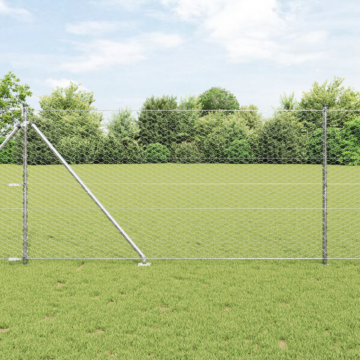 Vidaxl Hexagon Fence 1.2x50 M Galvanised Steel, Vidaxl Fence Posts With Spike 13 Pcs Ø32 Mm 140 Cm Galvanised Steel