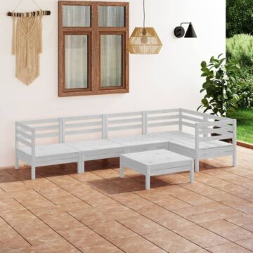 Vidaxl 6 Piece Garden Lounge Set Solid Pinewood White