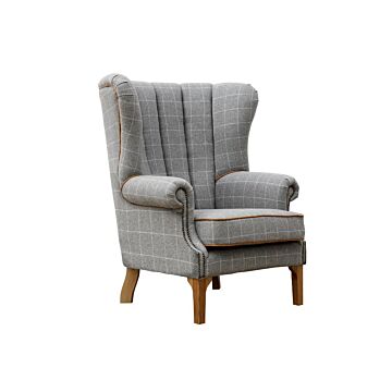 Fluted Wing Chair Grey/oak